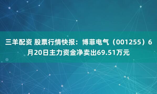 三羊配资 股票行情快报：博菲电气（001255）6月20日主力资金净卖出69.51万元