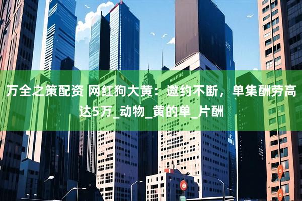 万全之策配资 网红狗大黄：邀约不断，单集酬劳高达5万_动物_黄的单_片酬