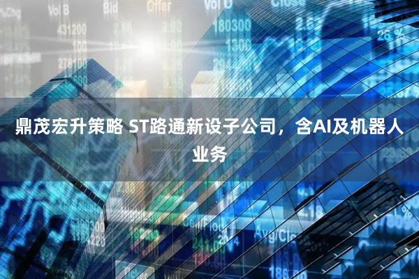 鼎茂宏升策略 ST路通新设子公司，含AI及机器人业务