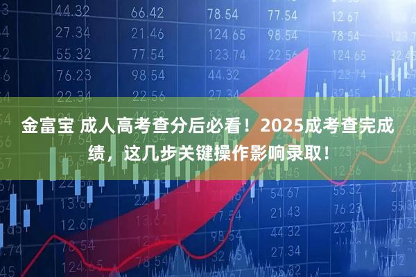 金富宝 成人高考查分后必看！2025成考查完成绩，这几步关键操作影响录取！
